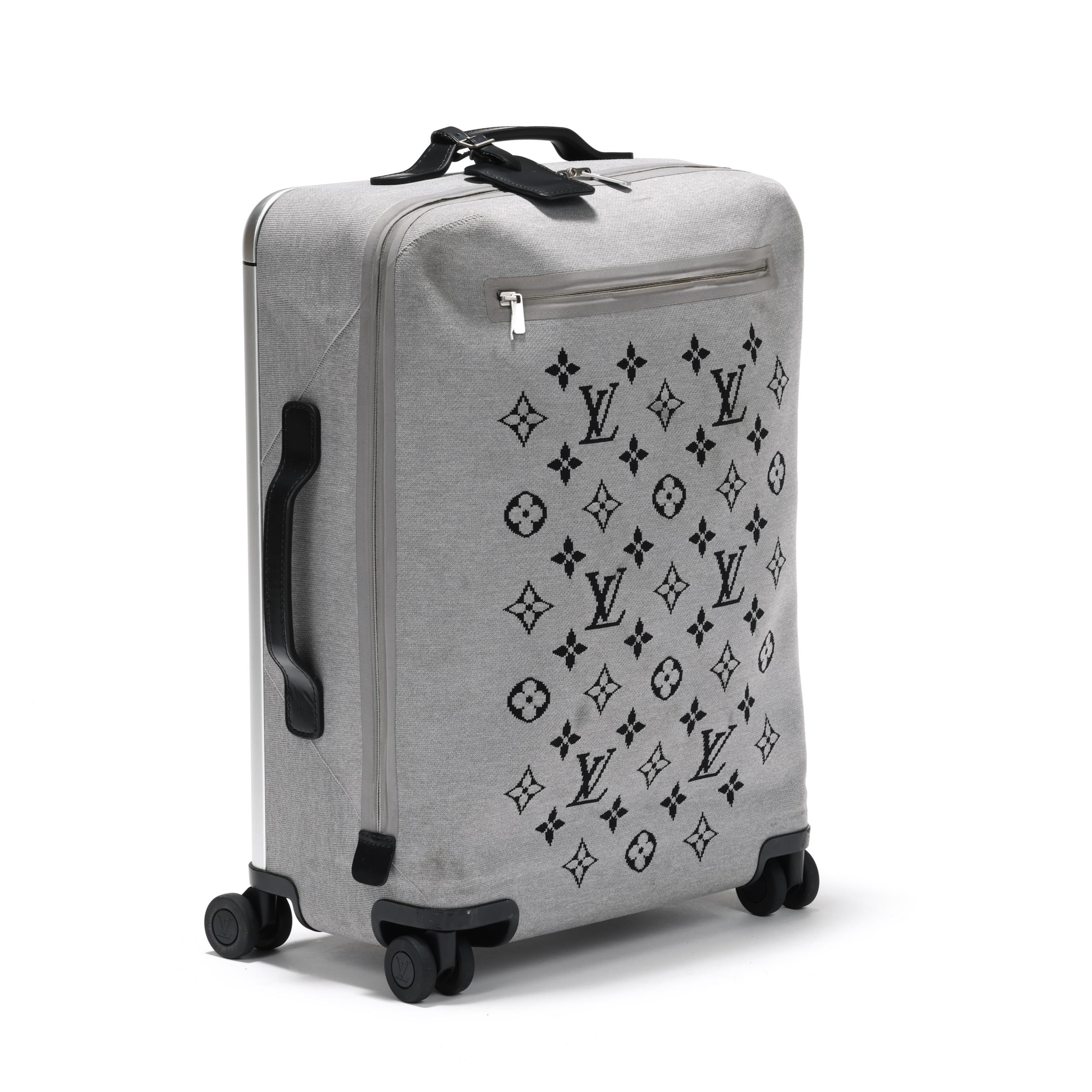 Gray Knit Monogram Horizon Soft 55 Rolling Suitcase, Louis Vuitton