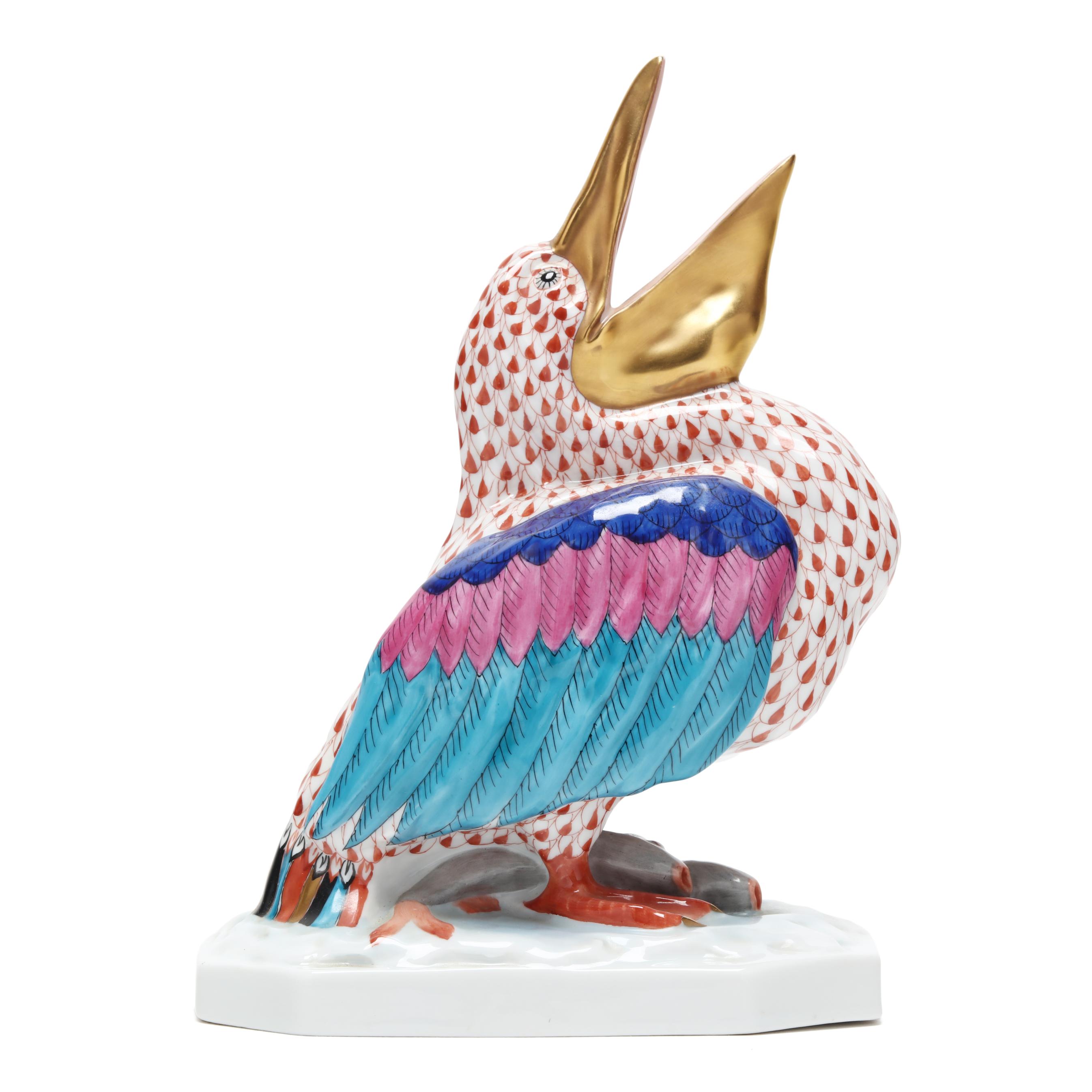 A Large Herend Fishnet Pelican (Lot 5255 - June Estate AuctionJun