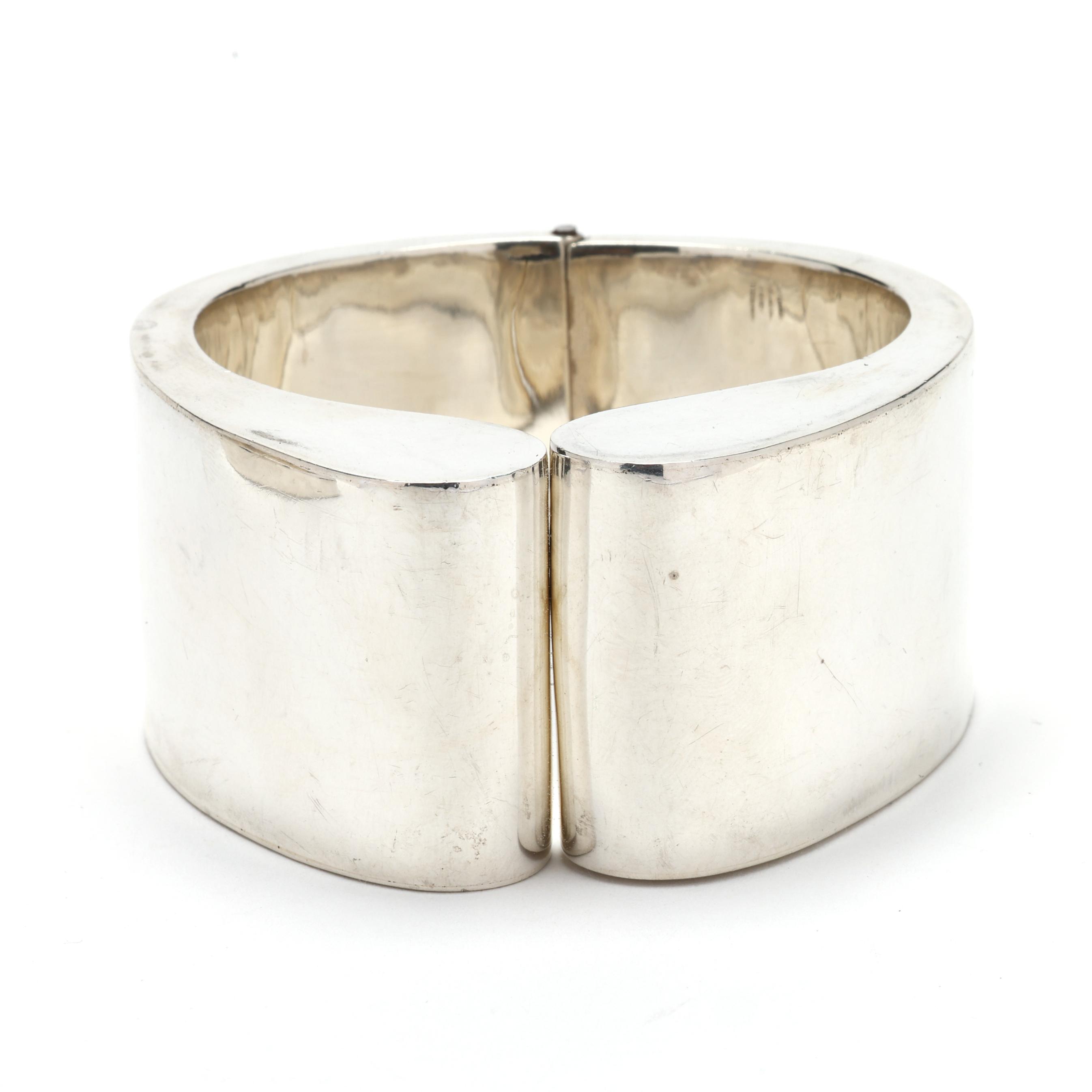 Two Modernist Silver Hinged Bangles, Mexico (Lot 8213 - Estate