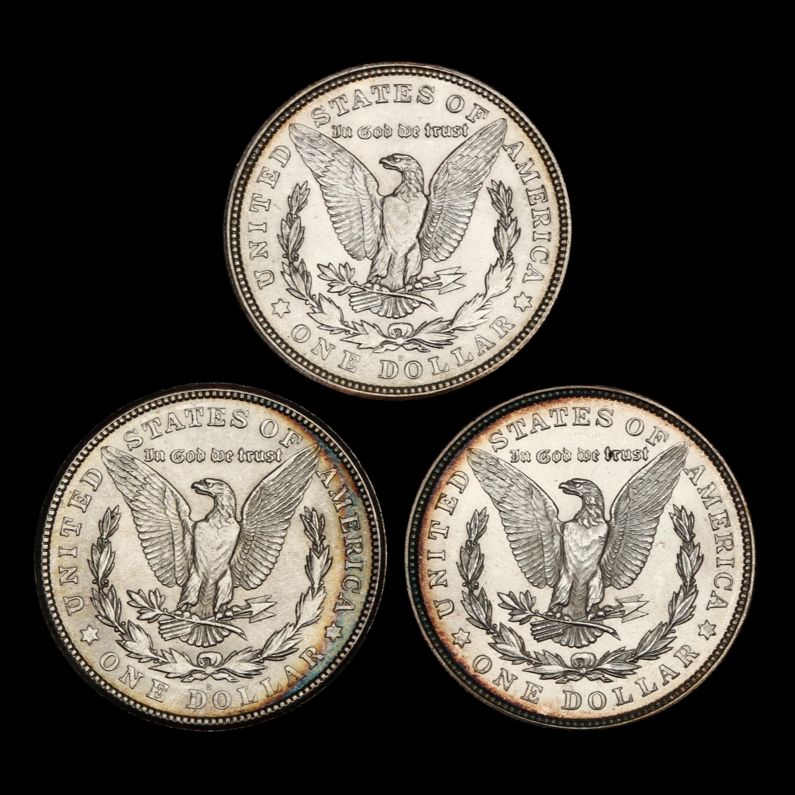 P-D-S Mint Set of Three (3) 1921 Morgan Silver Dollars (Lot 2054