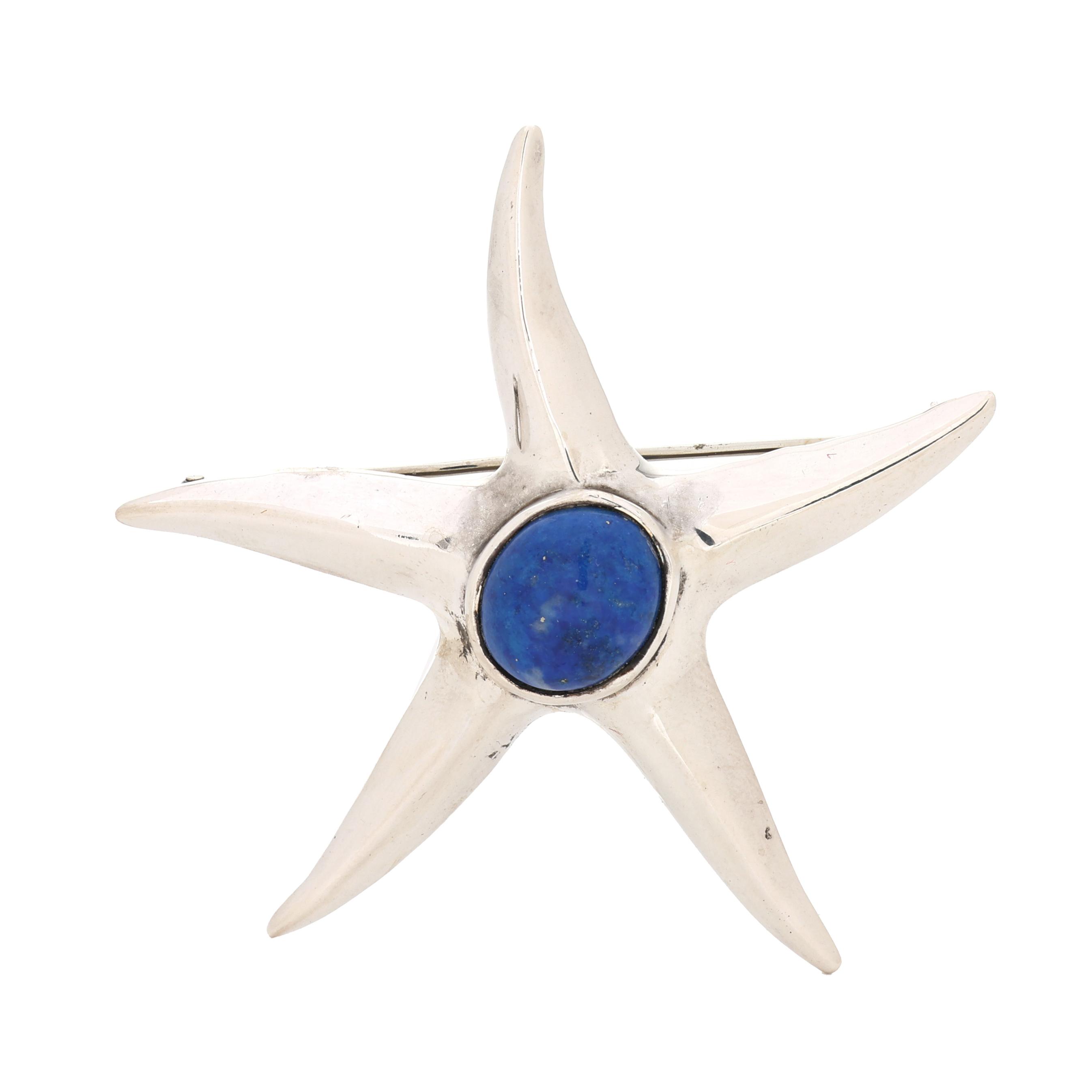 Silver and Lapis Lazuli Starfish Motif Brooch, Tiffany & Co. (Lot