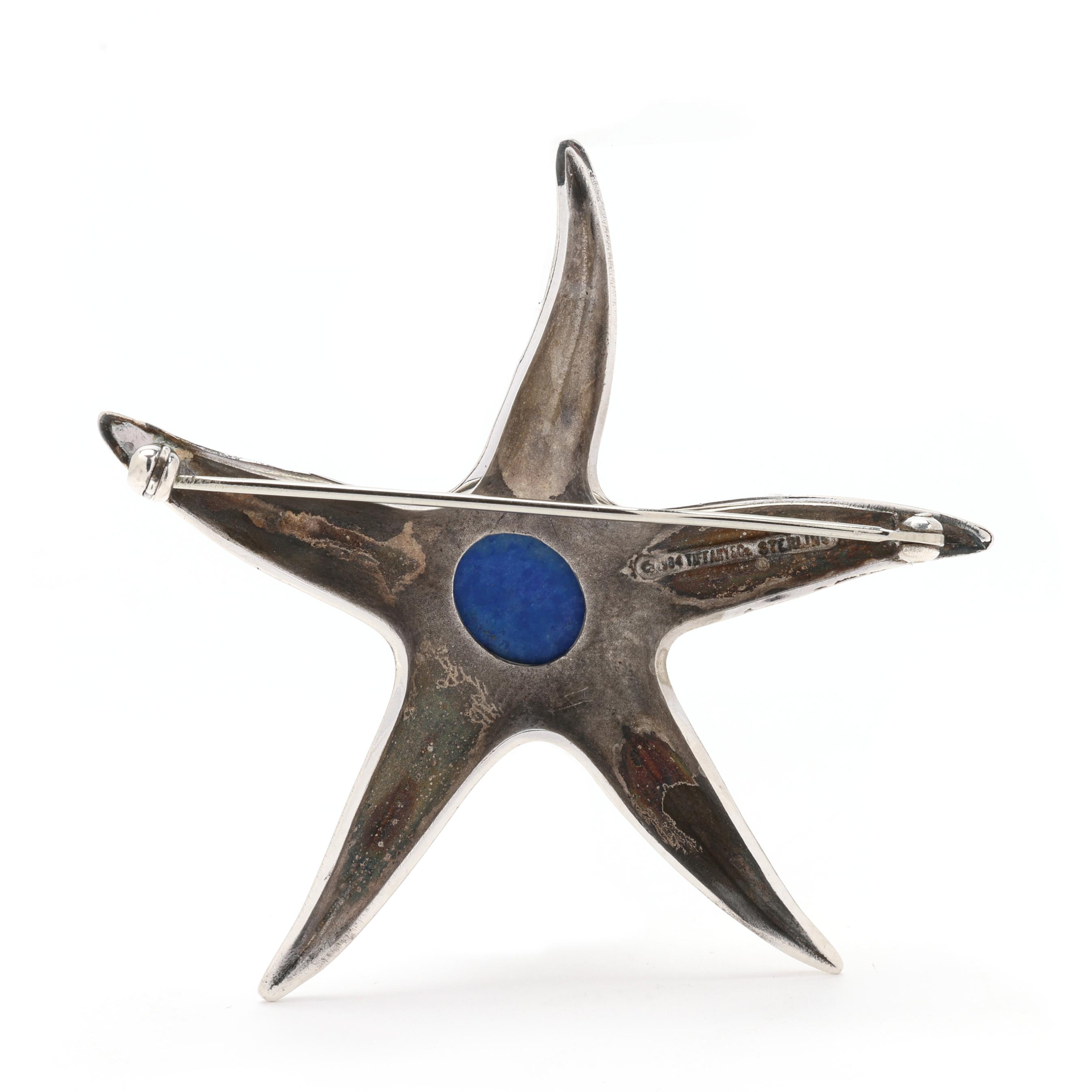 Silver and Lapis Lazuli Starfish Motif Brooch, Tiffany & Co. (Lot