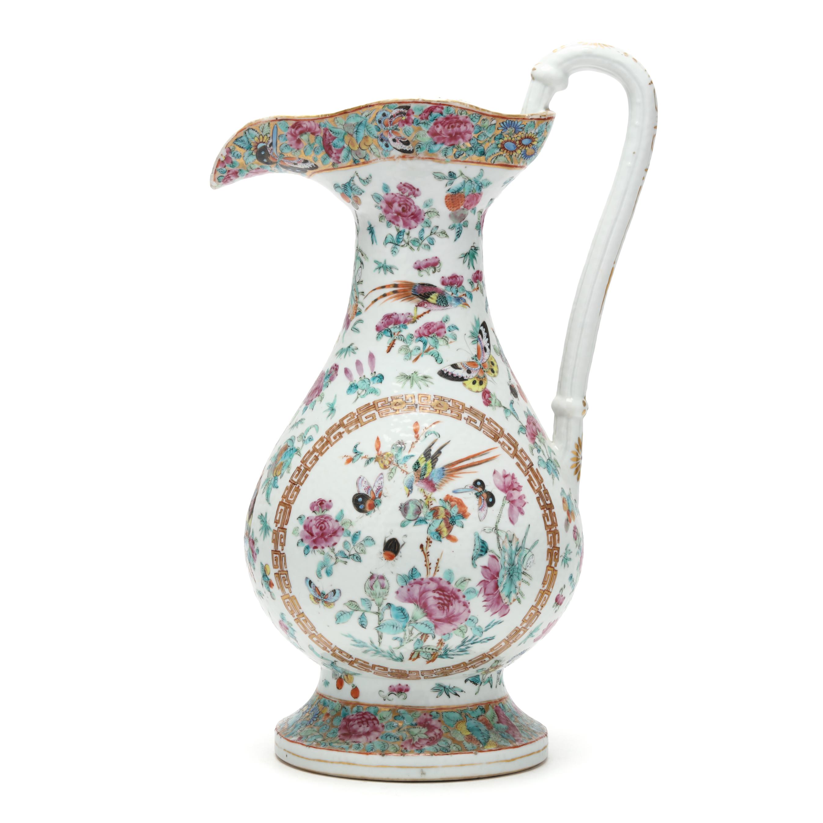 A Large Chinese Export Porcelain Famille Rose Pitcher (Lot 1005