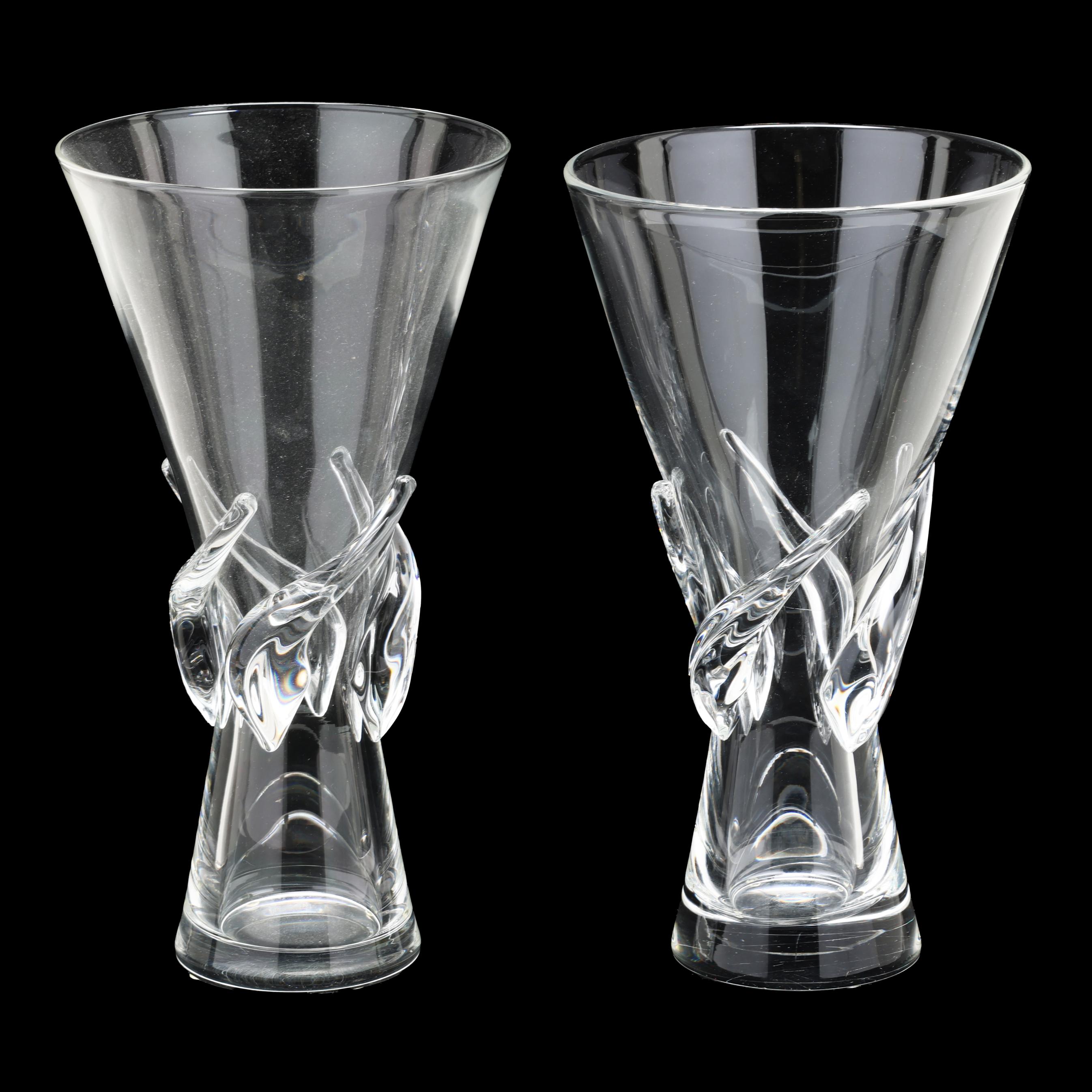 Steuben, Pair of Large Hourglass Rose Vases (Lot 1407 - July