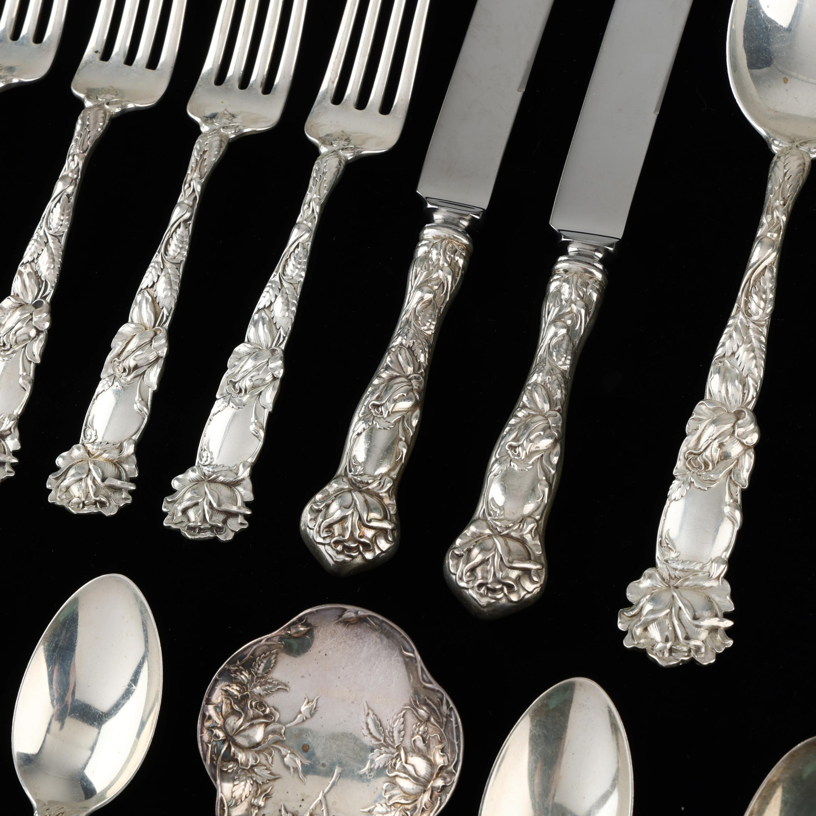 Collection of Alvin Bridal Rose Sterling Silver Flatware (Lot 9329