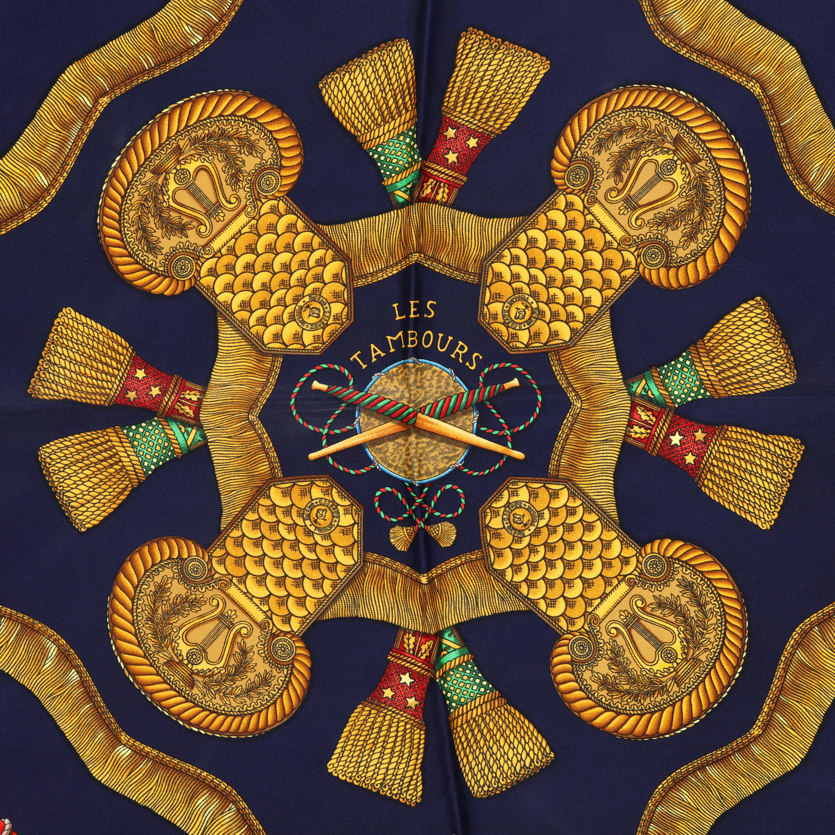 Silk Les Tambours Scarf, Hermès (Lot 1318 - Estate Jewelry