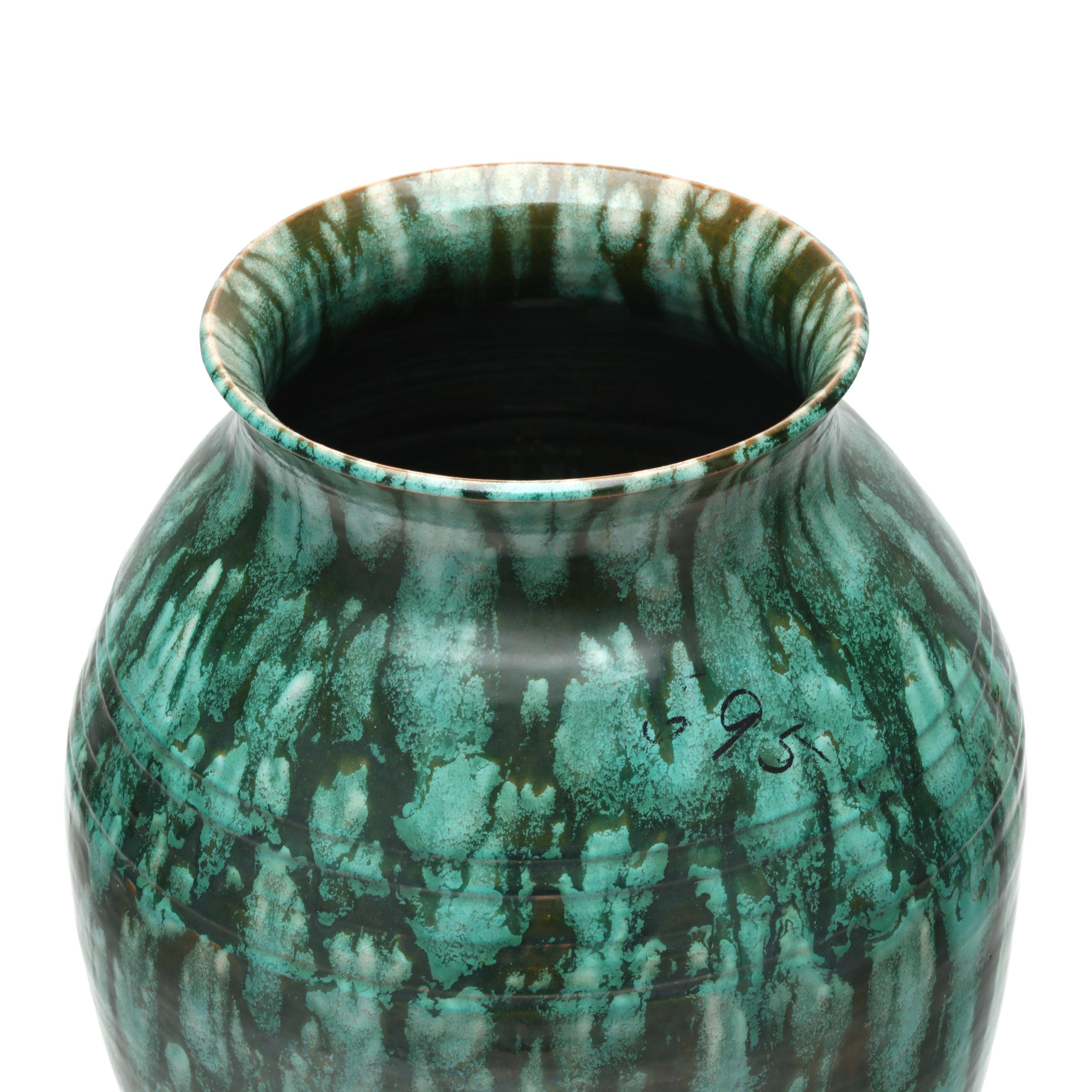 Attributed C. C. Cole (NC, 1887-1967), Tall Malachite Glazed Vase