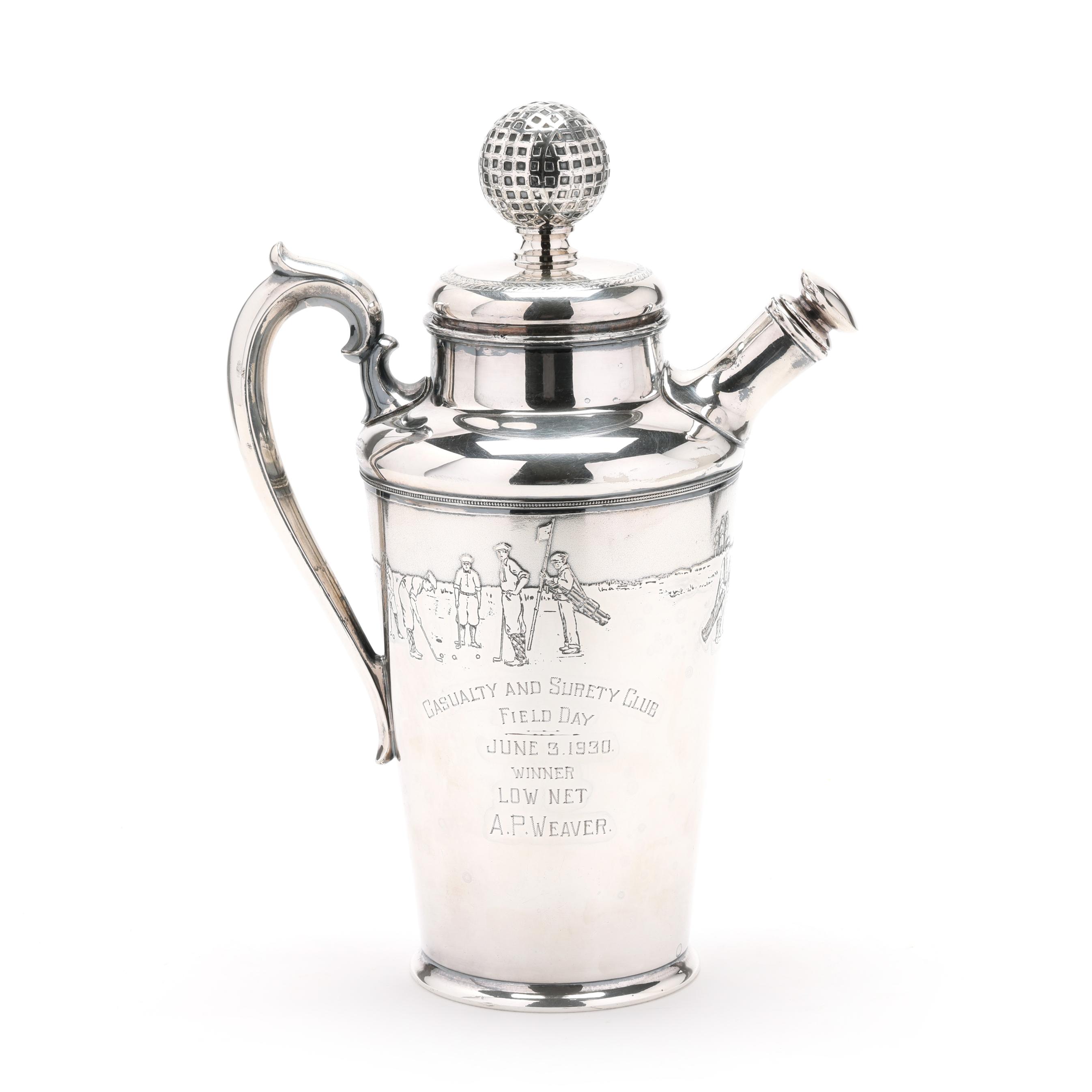 Meriden Silverplate Co., Golf Trophy Cocktail Shaker (Lot 6100