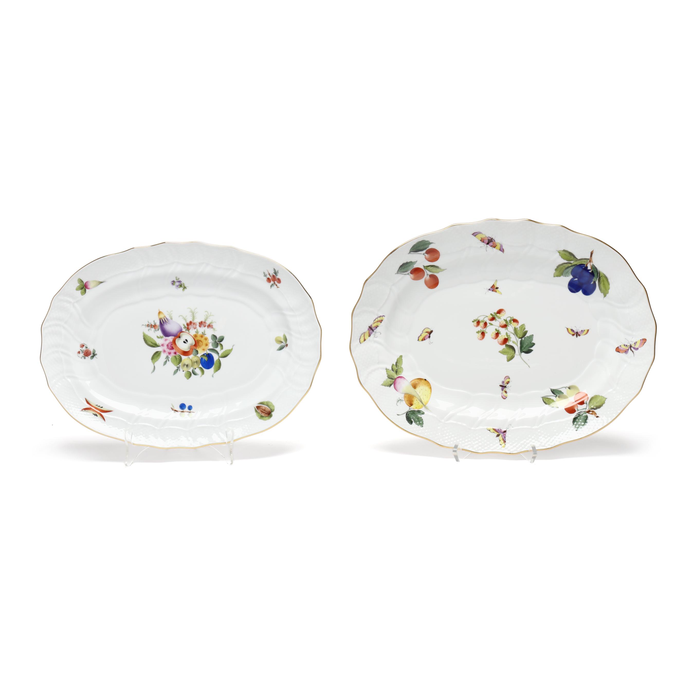 Herend, Two Fruits and Flowers Oval Serving Platters (Lot 5420