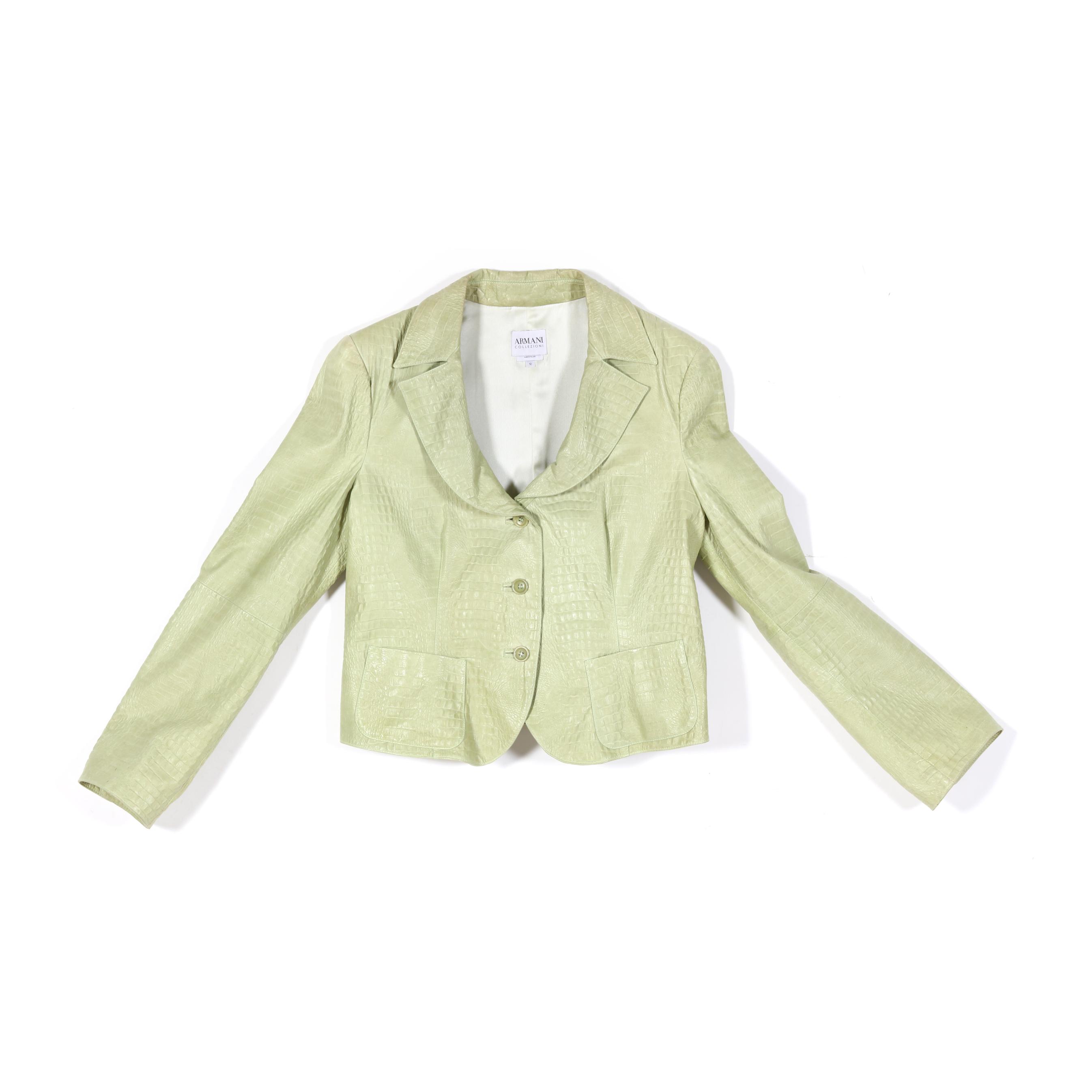 Green Crocodile Embossed Jacket, Armani (Lot 9279 - Estate Jewelry