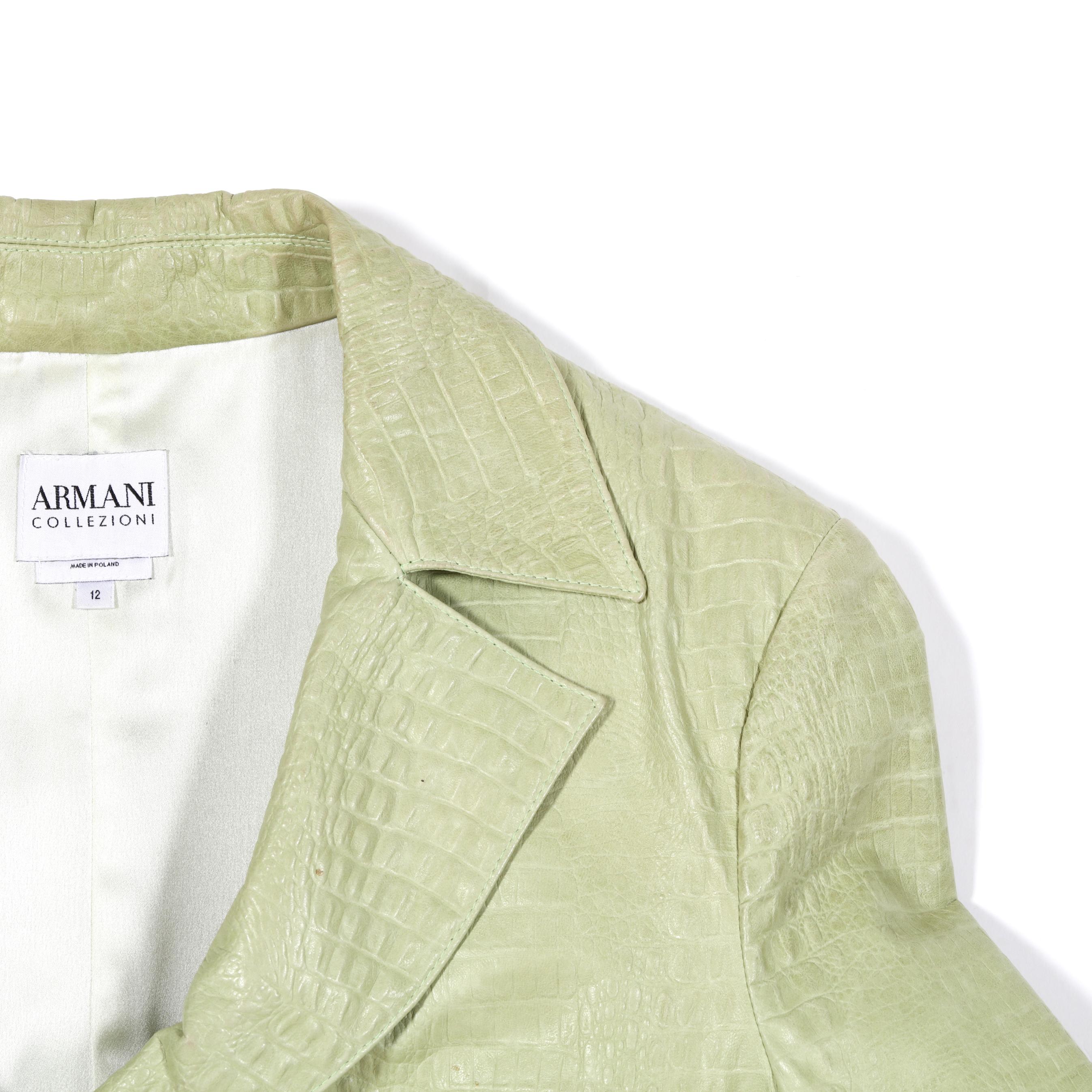 Green Crocodile Embossed Jacket, Armani (Lot 9279 - Estate Jewelry