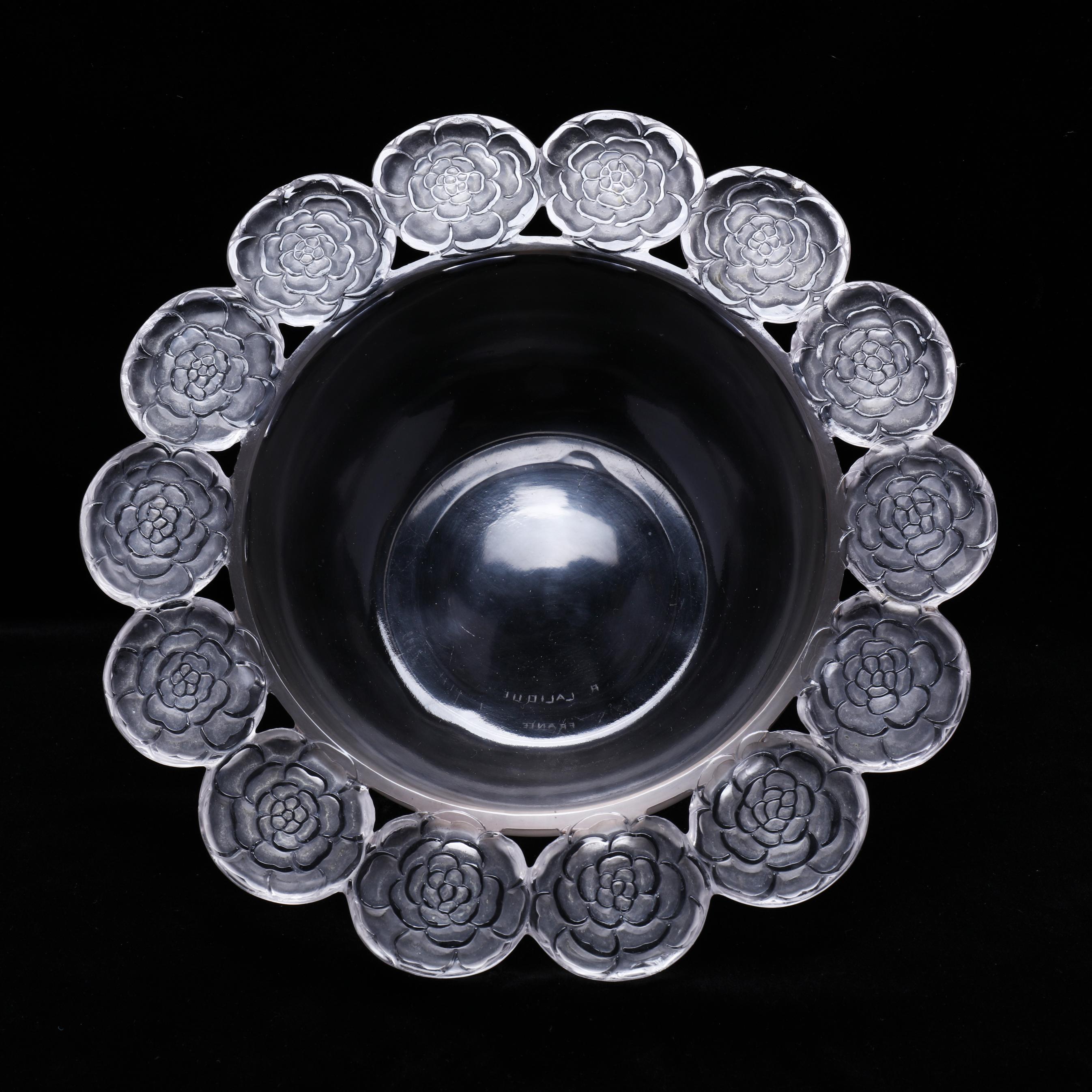 【USED】LALIQUE ラリック　コンポート　コンポート皿　France Rene Lalique (French, 1860-1945), Armentieres Crystal Bowl No. 393