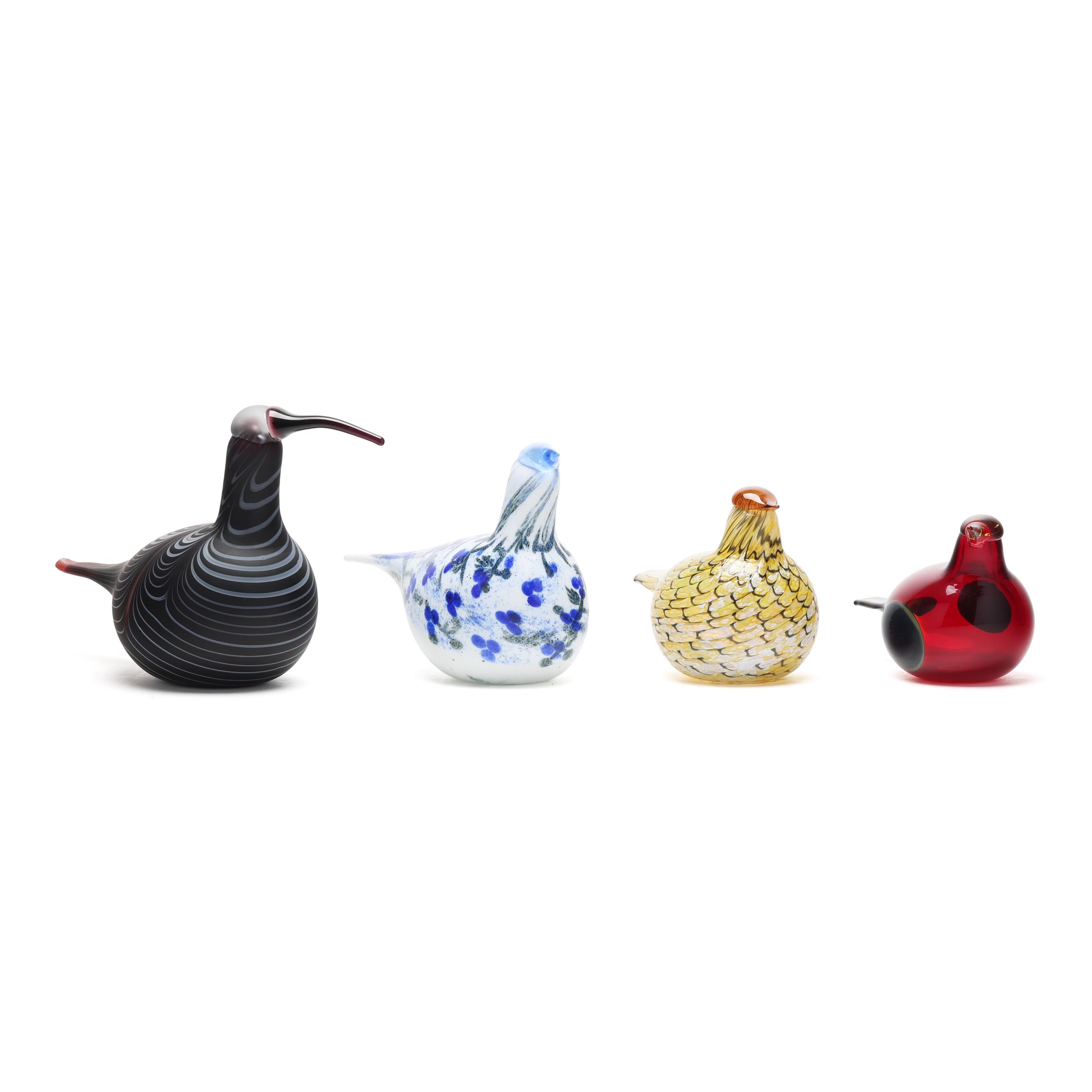Oiva Toikka (Finnish, 1931-2019), Four Art Glass Birds (Lot 1182