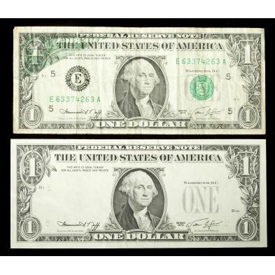 two-series-1974-1-federal-reserve-error-notes