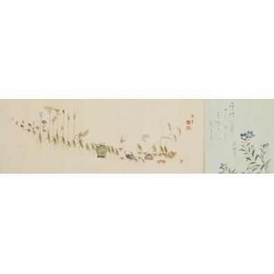 japanese-watercolor-scroll-of-an-insect-parade