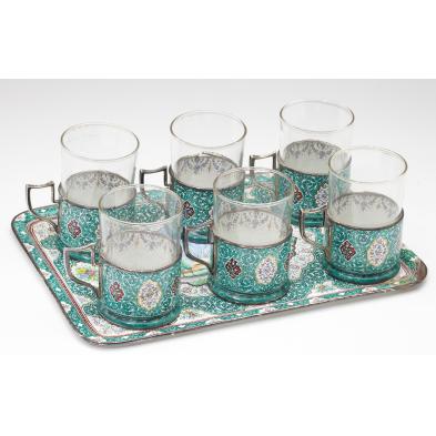 indian-enameled-copper-serving-set