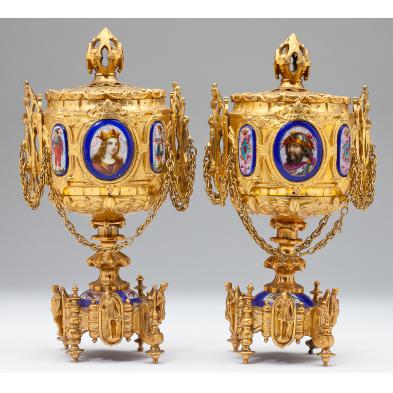 pair-of-dore-bronze-gothic-style-chalices