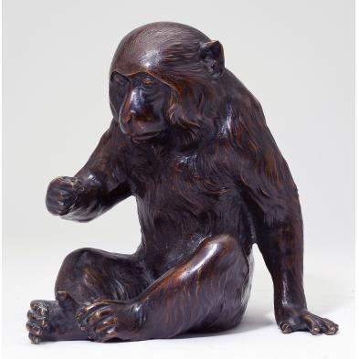 japanese-bronze-okimono-of-a-macaque-monkey