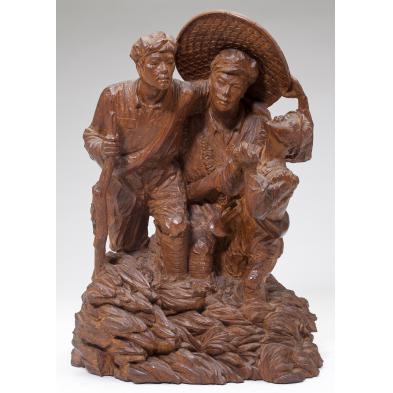 hardwood-carving-of-chinese-revolutionaries