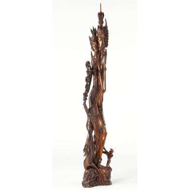 large-balinese-zebra-wood-carving-sculpture