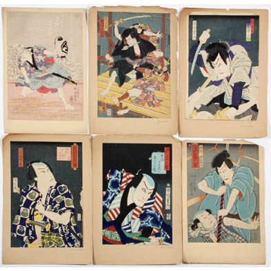 six-japanese-woodblock-prints-of-kabuki-actors