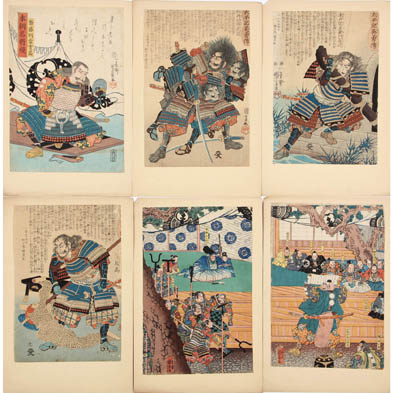 six-japanese-woodblocks-of-samurai-kabuki-actors