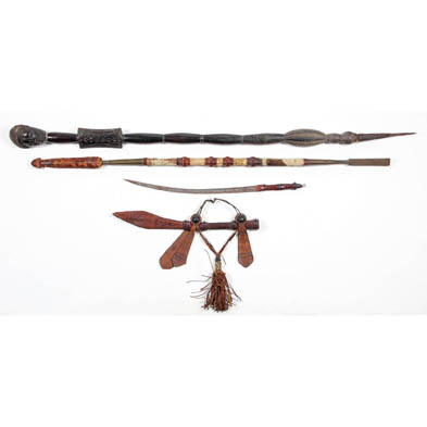 three-antique-west-african-ceremonial-weapons