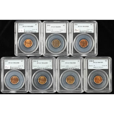 seven-pcgs-high-grade-lincoln-cents