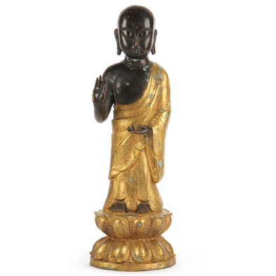 chinese-parcel-gilt-bronze-buddhist-monk
