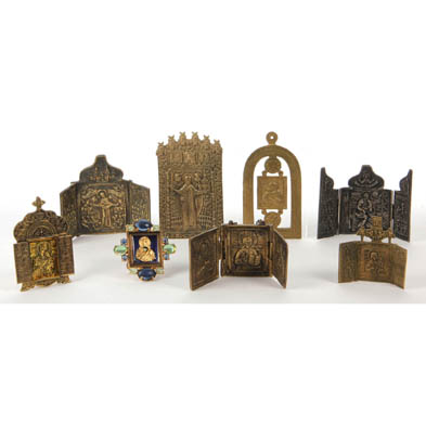 eight-small-eastern-orthodox-brass-icons