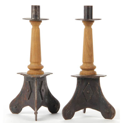 pair-of-arts-crafts-candlesticks