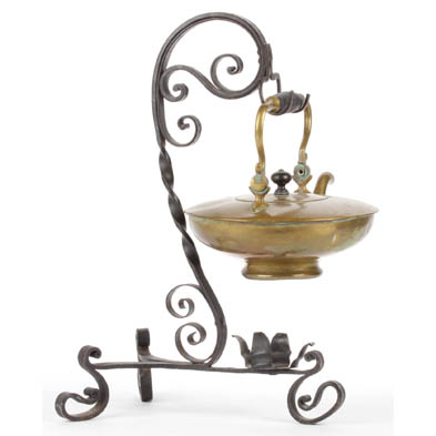 brass-kettle-on-wrought-iron-stand