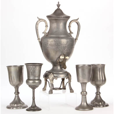 meriden-co-pewter-coffee-urn-and-four-chalices