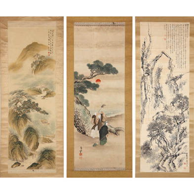 three-chinese-scroll-paintings
