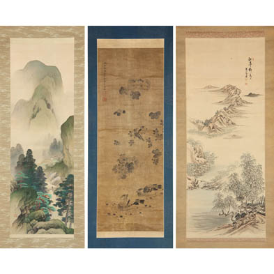 three-chinese-scroll-paintings