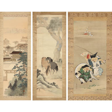 three-chinese-scroll-paintings