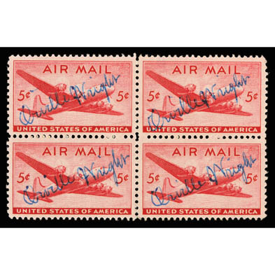 orville-wright-signed-block-of-scott-c32-stamps