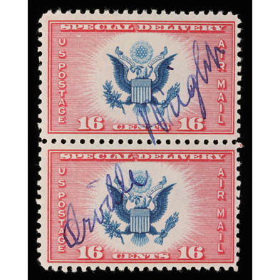 orville-wright-signed-pair-of-scott-ce-1-stamps