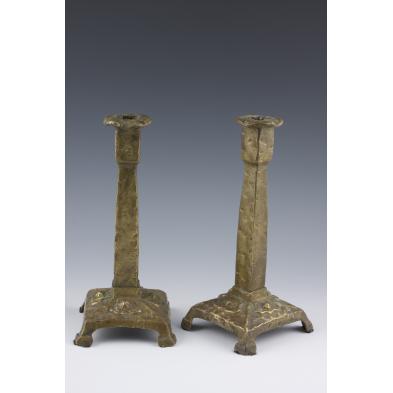 pair-of-arts-crafts-brass-candlesticks