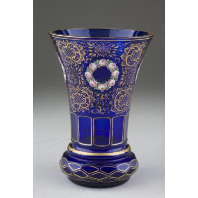 bohemian-cobalt-gilt-enameled-glass-vase