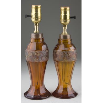 pair-of-signed-moser-art-glass-lamps