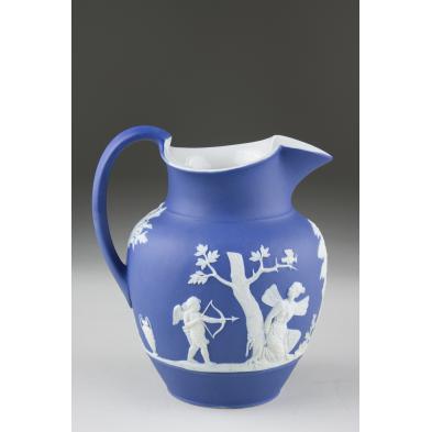 wedgwood-blue-jasperware-pitcher-19th-c