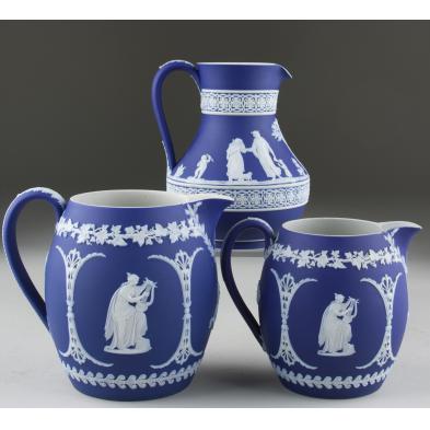 three-wedgwood-jasperware-pitchers