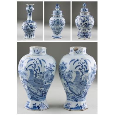 group-of-five-delft-vases