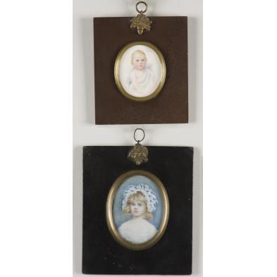 two-miniature-portraits-of-children-i9th-c