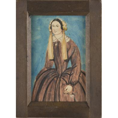 portrait-miniature-lady-with-single-rose-19th-c