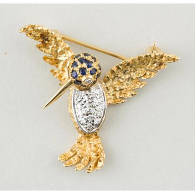 18kt-yellow-gold-diamond-sapphire-brooch