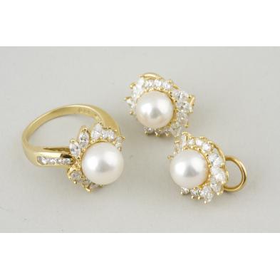 18kt-pearl-and-diamond-earrings-and-ring