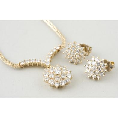 14kt-yellow-gold-diamond-earrings-necklace