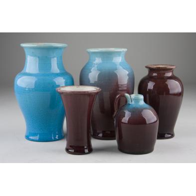 5-pieces-of-pisgah-forest-pottery